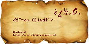 Áron Olivér névjegykártya